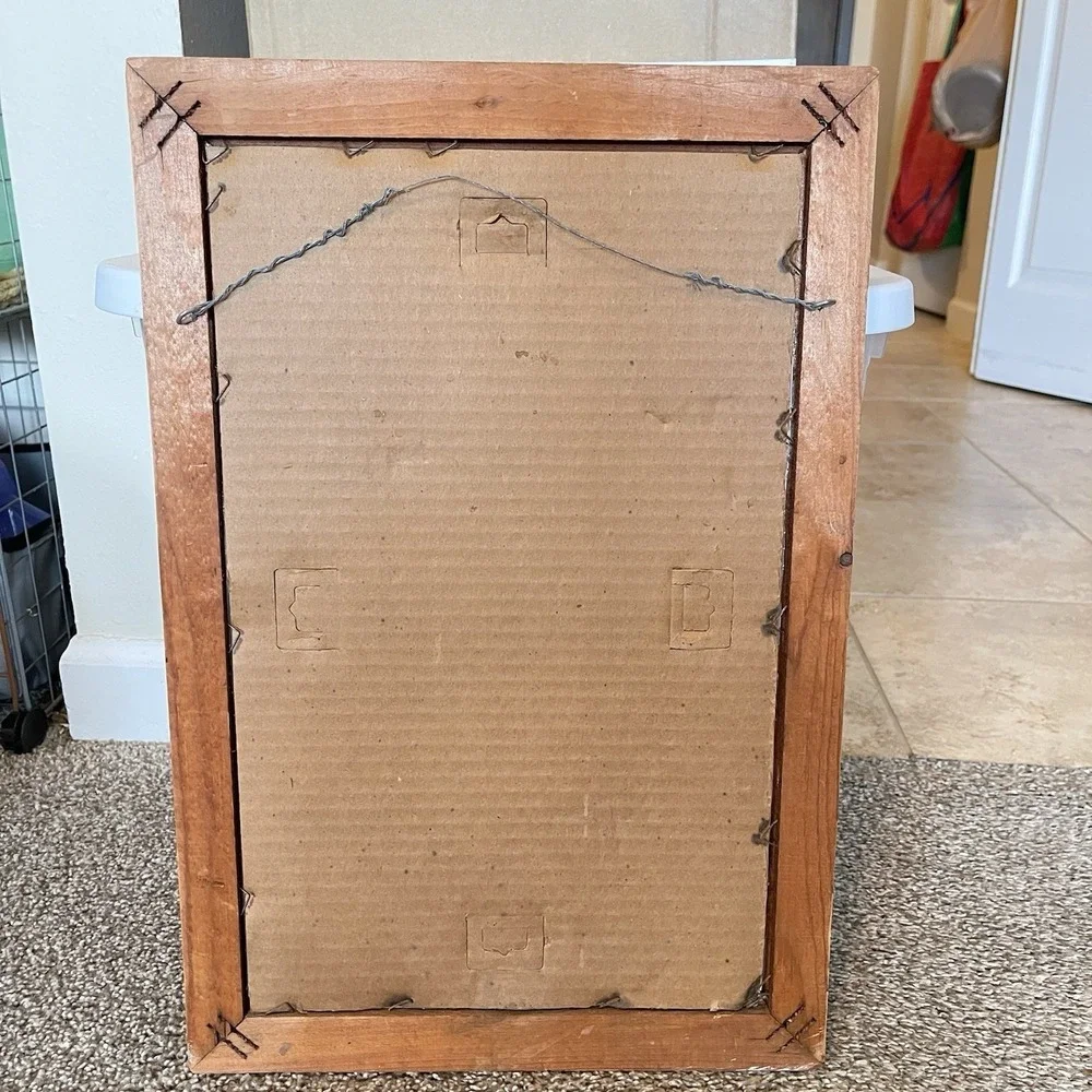 Vtg Imported Heineken Beer Wood Framed Glass Mirror Sign 18x12 Bar Mancave 70s